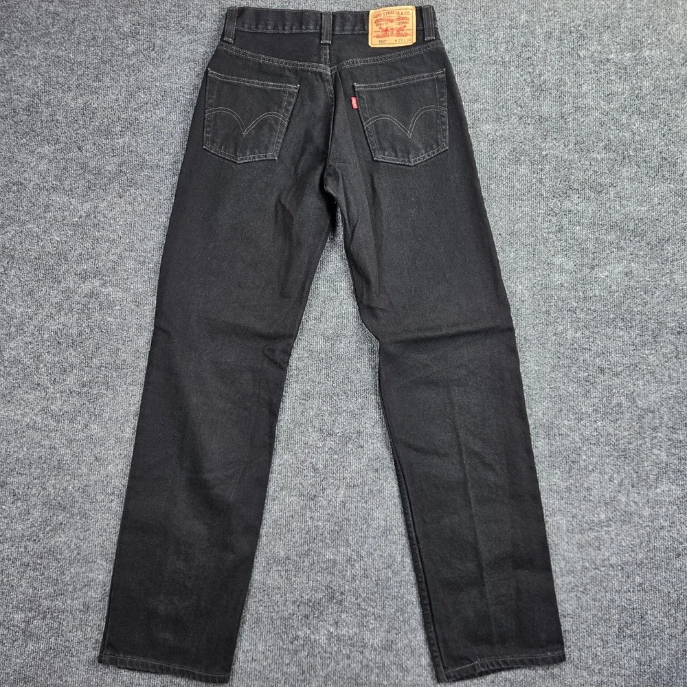 Levis 550 Jeans Men's 29x34 Relaxed Fit Black Denim Tapered Leg 100% Cotton